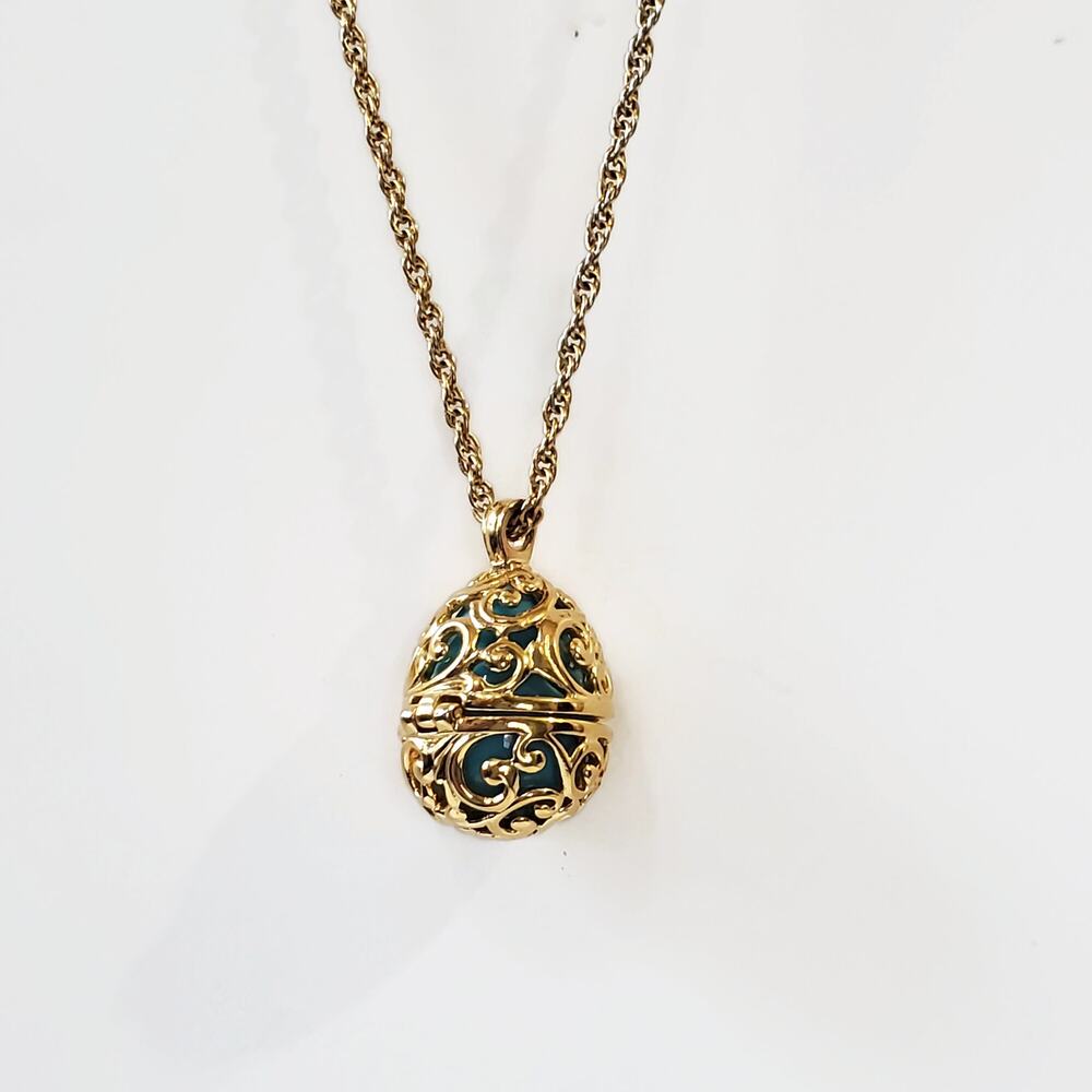 Vintage JOAN RIVERS Classic Interchangeable Faberge 6 Egg Cage Necklace